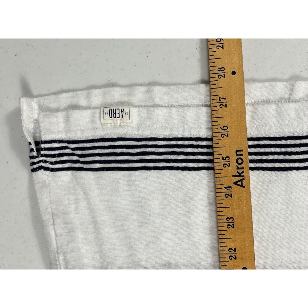 Vintage Aeropostale Polo Shirt Mens XS White Striped Short Sleeve  NEW - Picture 6 of 6